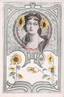 ILLUSTRATEUR Non SIGNE - Art Nouveau - Femme Et Tournesol - Carte Postale Ancienne - Sin Clasificación