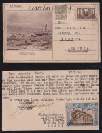 Brazil Brasil 1934 BP 121 Uprated Stationery Card NORDESTE PRAIA Fisherman PORTO ALEGRE X VIENNA Austria - Entiers Postaux