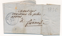 ENVELOPPE  1856  BRUXELLES A FURNES             LOOK SCANS - 1849-1865 Medallones (Otros)