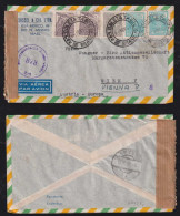 Brazil Brasil 1950 Censor Airmail Cover Rio X VIENA Austria Rare COLETA Mailbox Postmark - Brieven En Documenten