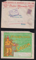 Brazil Brasil 1951 Advertising Cover BAURU X SAO PAULO Cana Sugar Cane Poste Restante Postmark - Lettres & Documents