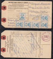 Brazil Brasil 1965 Airmail Bulletin De Expedition Parcle Tag BANGOR USA To GOIANA Goias 6x 100Cr - Storia Postale