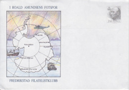 Entier Neuf 3,50 Roald Amundsen + Carte De L'Antarctique - Postwaardestukken