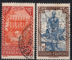 SOUDAN Timbres-poste N°77 & 82 Oblitérés BOUGOUNI & BAMAKO Cote 2€00 - Oblitérés