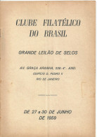 BRAZIL - CLUBE FILATELICO DO BRASIL - 1959 - STAMP AUCTION CATALOG - Antigüedades & Colecciones