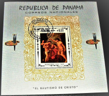 Panama,1968,Christ ,-Guido Reni, Michel # 1042, Block 84, CTO-Original Gum. - Cuadros