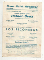 Programme , Granse Spectacle GITANE,  R. Cruz , Los Piconeros , 1965 ,Lloret De Mar, 4 Pages , Frais Fr 1.85 E - Programmes