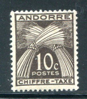 ANDORRE- Taxe Y&T N°21- Neuf Avec Charnière * - Ongebruikt