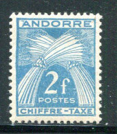 ANDORRE- Taxe Y&T N°26- Neuf Avec Charnière * - Neufs