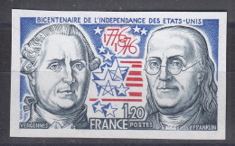 FRANCE : 1976 - ETATS UNIS N° 1879a NON DENTELE NEUF ** LUXE SANS CHARNIERE - 1971-1980