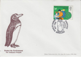 United Kingdom Cover The Galapagos Penguin Ca Charles Darwin Cambridge 10 FEB 1982 ( (XA184) - Antarctische Fauna