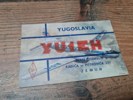 Postcard - Yugoslavia, Aviation, JAT, Convair 340, QSL   (31124) - Yougoslavie