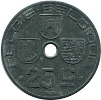 25 CENTIMES 1943 Französisch Text BELGIEN BELGIUM Münze #BA424.D - 25 Centimes