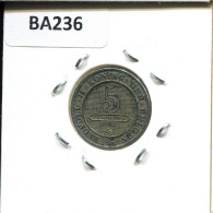 5 CENTIMES 1895 DUTCH Text BÉLGICA BELGIUM Moneda #BA236.E - 5 Cent