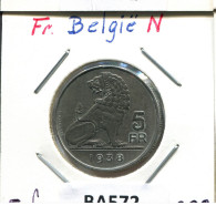 5 FRANCS 1938 BELGIQUE-BELGIE BELGIUM Coin #BA572.U - 5 Francs