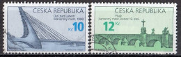 CZECH REPUBLIC 655-656,used,falc Hinged - Usados