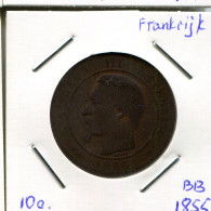 10 CENTIMES 1855 BB FRANCIA FRANCE Napoleon III Moneda #AM070.E - 10 Centimes