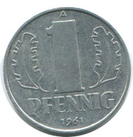 1 PFENNIG 1961 A DDR EAST GERMANY Coin #AE041.U - 1 Pfennig