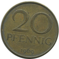 20 PFENNIG 1969 DDR EAST GERMANY Coin #AE110.U - 20 Pfennig