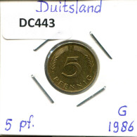 5 PFENNIG 1986 G WEST & UNIFIED GERMANY Coin #DC443.U - 5 Pfennig