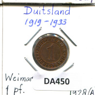 1 RENTENPFENNIG 1928 A ALEMANIA Moneda GERMANY #DA450.2.E - 1 Rentenpfennig & 1 Reichspfennig