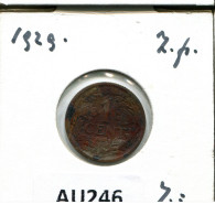 1 CENT 1929 INÉERLANDAIS NETHERLANDS Pièce #AU246.F - 1 Centavos