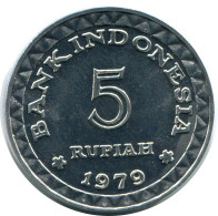 5 RUPIAH 1979 INDONESIA Moneda #AZ177.E - Indonésie