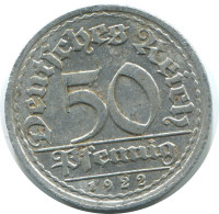 50 PFENNIG 1922 J ALLEMAGNE Pièce GERMANY #AE427.F - 50 Rentenpfennig & 50 Reichspfennig