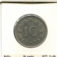 10 CENTS 1972 MALTA Moneda #AS628.E - Malta