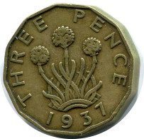 THREEPENCE 1937 UK GRANDE-BRETAGNE GREAT BRITAIN ARGENT Pièce #BB038.F - F. 3 Pence