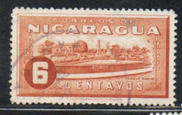 NICARAGUA 1939 DARIO PARK 6c USED USATO OBLITERE' - Nicaragua