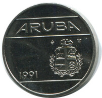 25 CENTS 1991 ARUBA Münze (From BU Mint Set) #AH068.D - Aruba