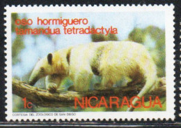 NICARAGUA 1974 FAUNA WILD ANIMALS SAN DIEGO ZOO AND LONDON ZOOS FOUR-TOED ANTEATER 1c MNH - Nicaragua