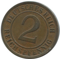 2 REICHSPFENNIG 1924 G DEUTSCHLAND Münze GERMANY #AE279.D - 2 Rentenpfennig & 2 Reichspfennig