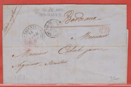 GUYANE LETTRE DE 1859 DE CAYENNE POUR BORDEAUX FRANCE - Cartas & Documentos
