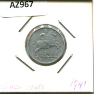 5 CENTIMOS 1941 ESPAÑA Moneda SPAIN #AZ967.E - 5 Centiemen