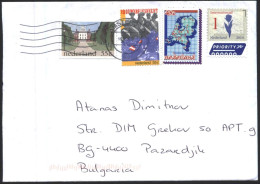 Mailed Cover With Stamps Flower 2014 Architecture Map From Netherlands - Brieven En Documenten