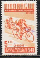 NICARAGUA 1949 WORLD AMATEUR BASEBALL BICYCLING 5c USED USATO OBLITERE' - Nicaragua