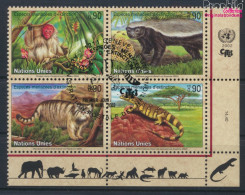 UNO - Genf 434-437 Viererblock (kompl.Ausg.) Gestempelt 2002 Gefährdete Arten: Fauna (10068810 - Gebraucht