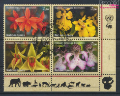 UNO - Genf 510-513 Viererblock (kompl.Ausg.) Gestempelt 2005 Orchideen (10068679 - Used Stamps