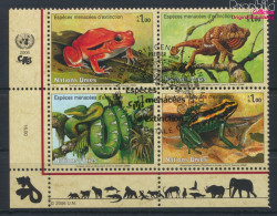UNO - Genf 537-540 Viererblock (kompl.Ausg.) Gestempelt 2006 Amphibien Und Reptilien (10069136 - Used Stamps