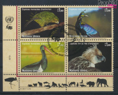 UNO - Genf 774-777 Viererblock (kompl.Ausg.) Gestempelt 2011 Vögel (10067795 - Used Stamps