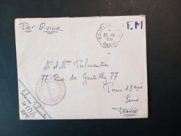 Oblitération Hexagonale Tiretée EDJELEH S.A.S. Sur Lettre Du 88980 En Franchise Militaire 29-10-1959 - Guerre D'Algérie