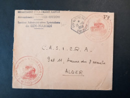 Oblitération Hexagonale Tiretée SIDI NAMANE S.A.S. Et Cachets Idem Sur Lettre Du 15-10-1958 - Algerienkrieg