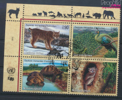 UNO - Genf 409-412 Viererblock (kompl.Ausg.) Gestempelt 2001 Gefährdete Tiere (10068882 - Used Stamps