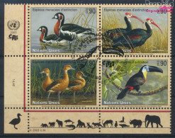 UNO - Genf 466-469 Viererblock (kompl.Ausg.) Gestempelt 2003 Vögel (10068771 - Used Stamps