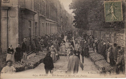 CP AIN - BOURG N°6274 RUE BERNARD ET MARCHE AUX POULETS - ECRITE EN 1918 - Marchés