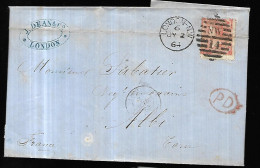 Grande - Bretagne Lettre  ' Avec Correspondance ) 02 07 1864 De Londres Pour Albi - Storia Postale