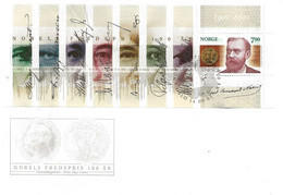 Norway 2001 Nobel Prize For Peace, Alfred Nobel,  Mi Bloc 22, FDC - Lettres & Documents