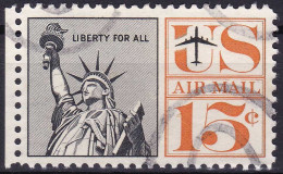 Etats-Unis (Poste Aérienne) YT PA59 Mi 764IIx Sn C63 Année 1961 (Used °) Statue De La Liberté - 3a. 1961-… Usati